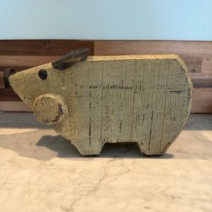 Wooden Pig Planter Box